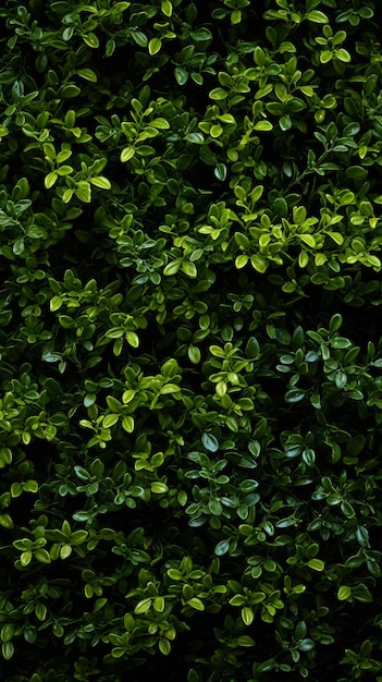 Photo a green hedge with small plants on it in the style of decorative backgrounds