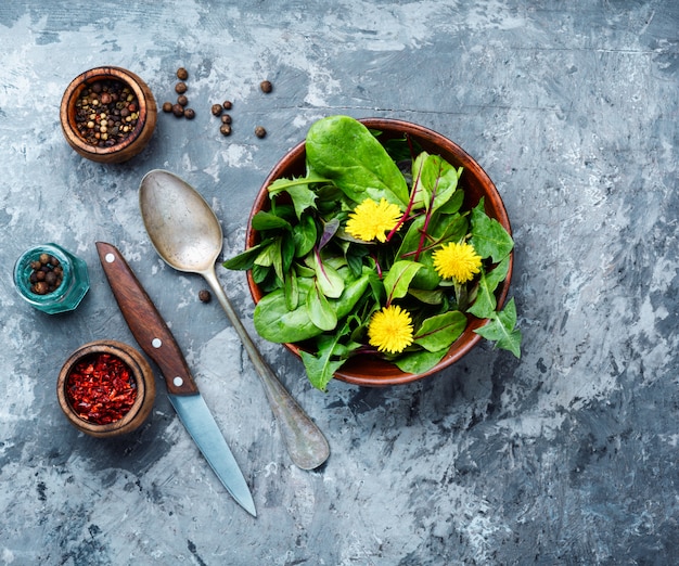 Green herbs mix salad