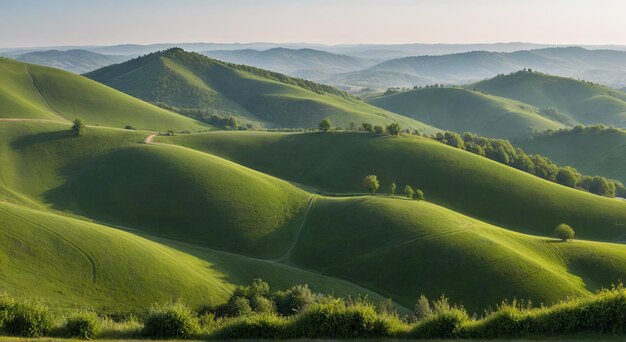 Photo the green hills are beautiful but the green hills are beautiful