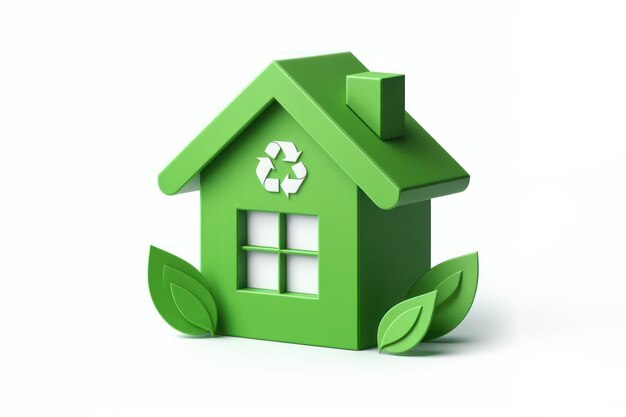 green home paper house icon environmentally friendly construction Isolated on white background