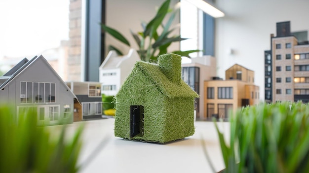 a green house with a green house on the top of it