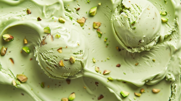 Photo a green ice cream scoop is being dipped in ice cream