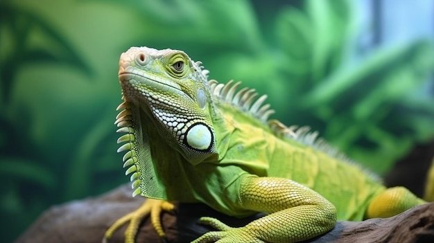 Photo green iguana also known as the american iguana is a lizard reptile in the genus iguana