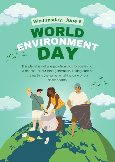 Green Illustrative World Environment Day Poster 1