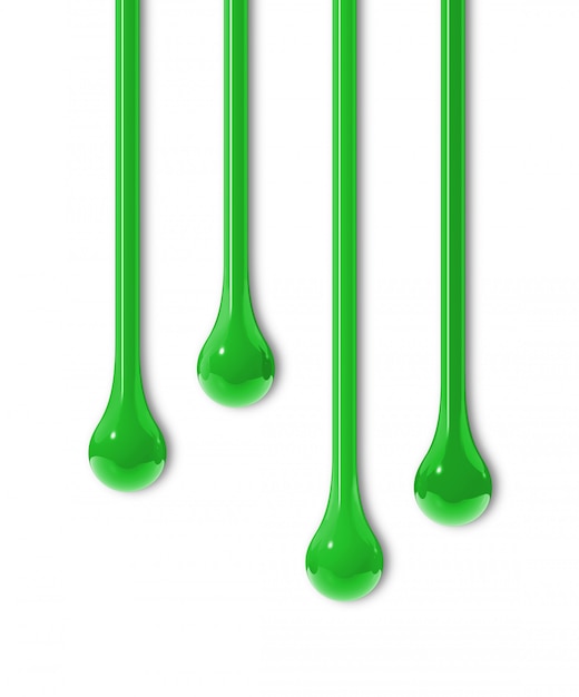 Green ink drops