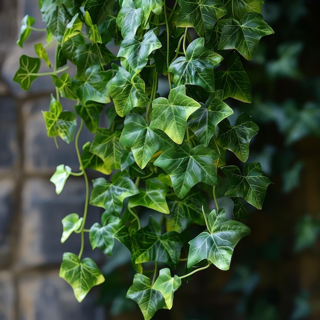 A green ivy plant with leaves that are green and yellow