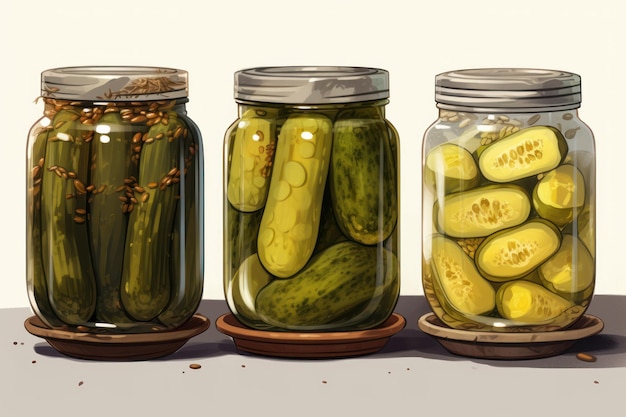 Green Jar pickles Generate Ai