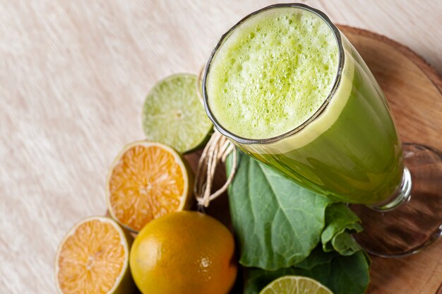 Green juice or fresh juice detox. Copy space