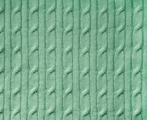 Green knitted fabric background texture