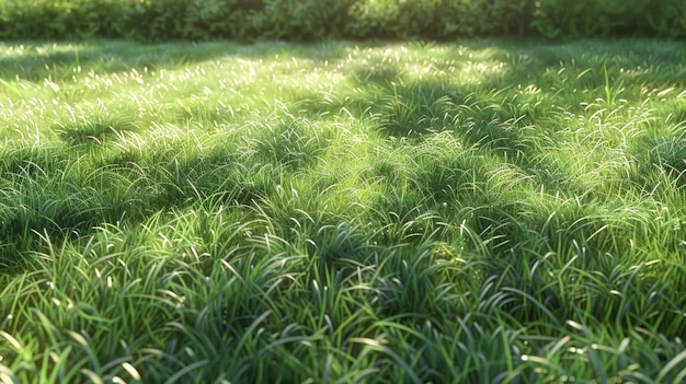 Photo a green lawn background bathed in sunlight the lushness of the grass and the warm glow of the sun evoking a sense of serenity and tranquility in outdoor scenery