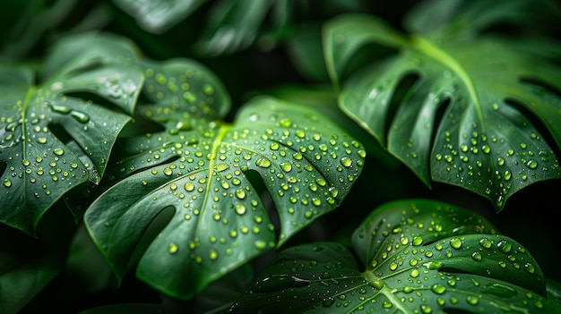 Green leaf abstract texture natural background tropical leaf