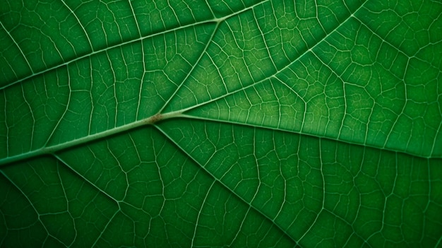 Green leaf background close up view Nature foliage abstract of leave texture for showing concept of green business and ecology for organic greenery and natural product background Generative AI