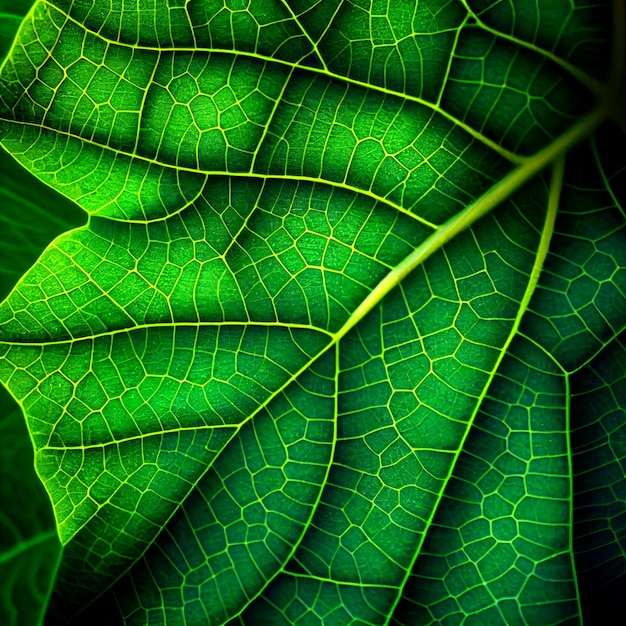 Green leaf background close up view Nature foliage abstract of leave texture for showing concept of green business and ecology for organic greenery and natural product backgroundgenerative ai