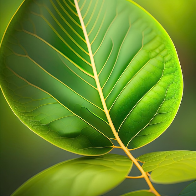 Green leaf closeup