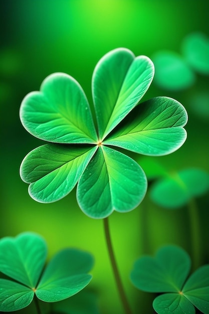 A green leaf clover Happy St Patricks Day