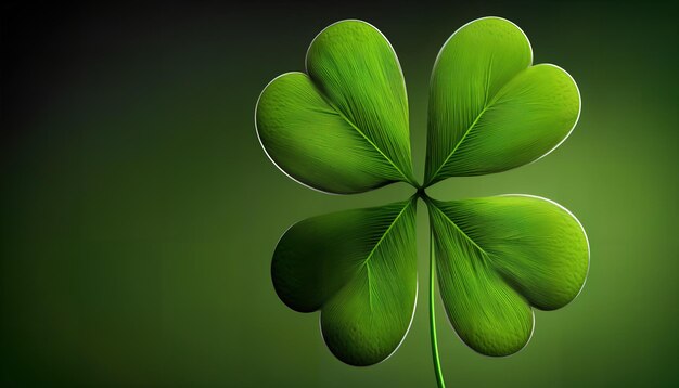 A green leaf clover with four leaves on it.