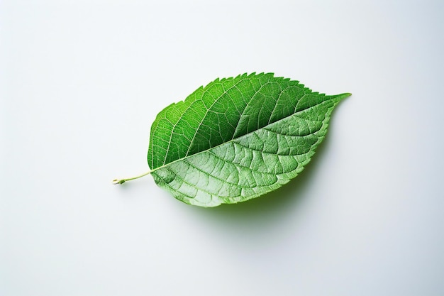 Green leaf isolated on white background Copy space for your text