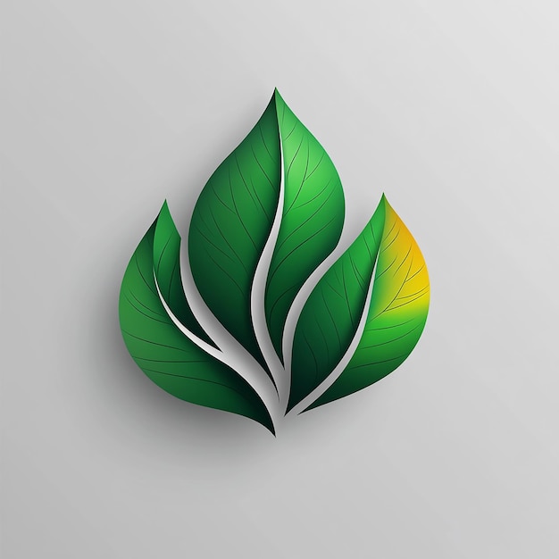 Photo green leaf logo vector template with symbol design