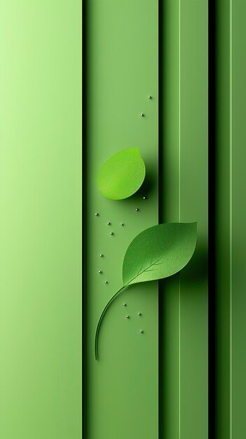 Photo green leaf minimalist design on abstract background