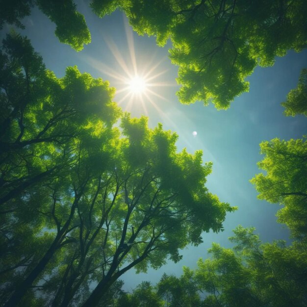 Green leaf trees under blue