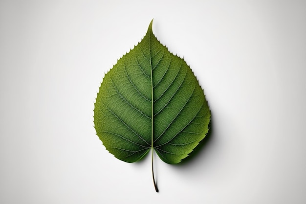 Green leaf on white background Made by AIArtificial intelligence