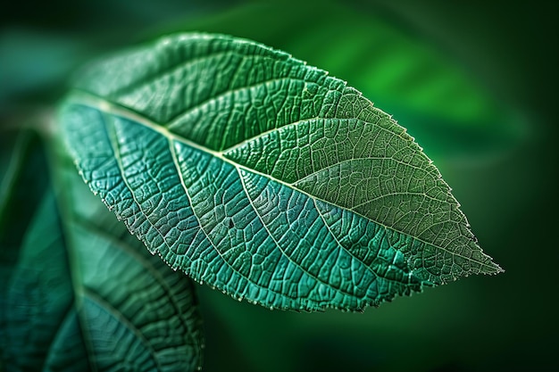 a green leaf with a green background