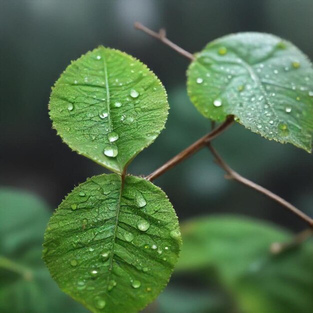 a green leaf with water drops on it and the word water on it