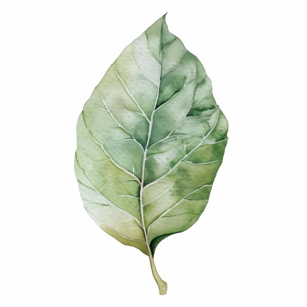 a green leaf with white veins and the green leaf