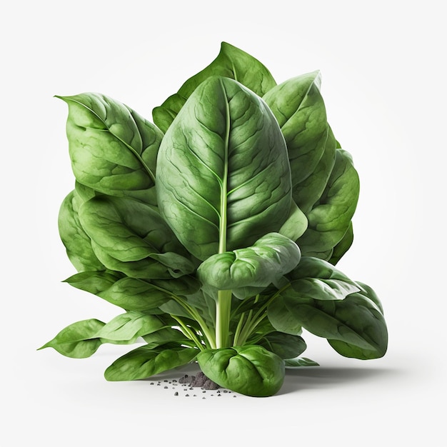 A green leafy plant with the word spinach on it