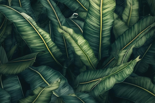 Green leaves background generative ai