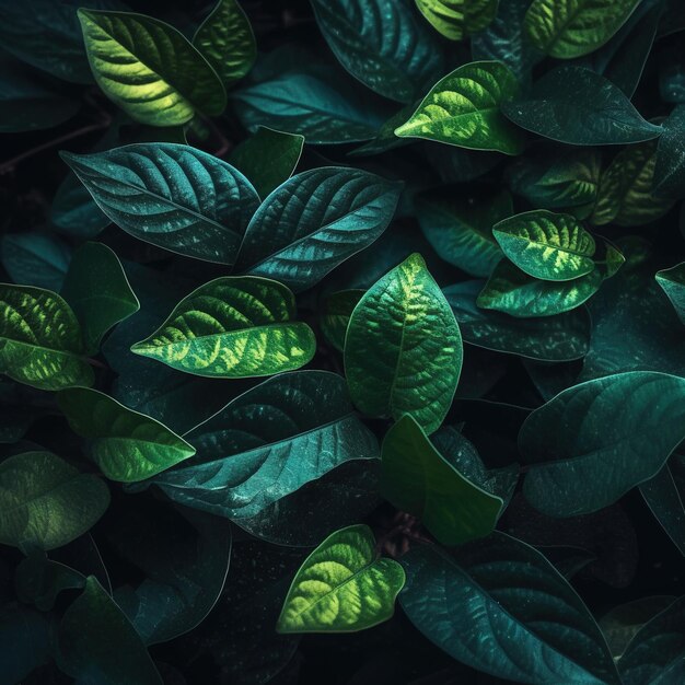 Green leaves background generative ai