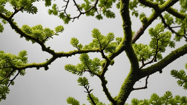 Photo green leaves in branch