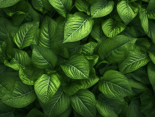 Green Leaves Nature Wallpaper Background AI Generated