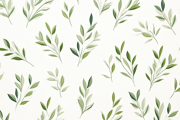 Green leaves on white background