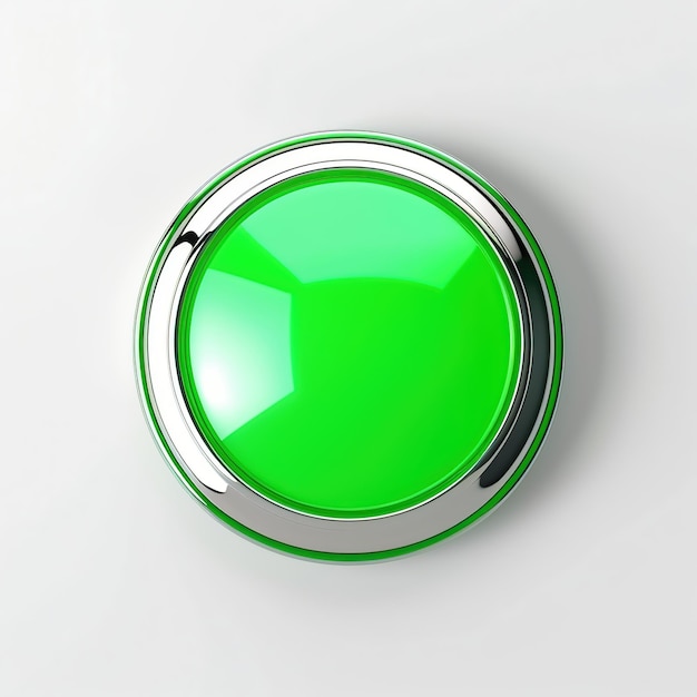 Green led button white background