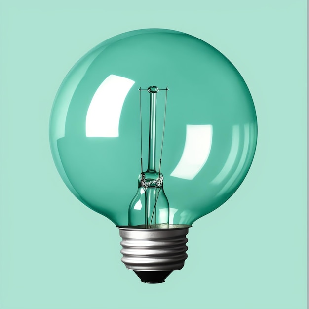 A green light bulb