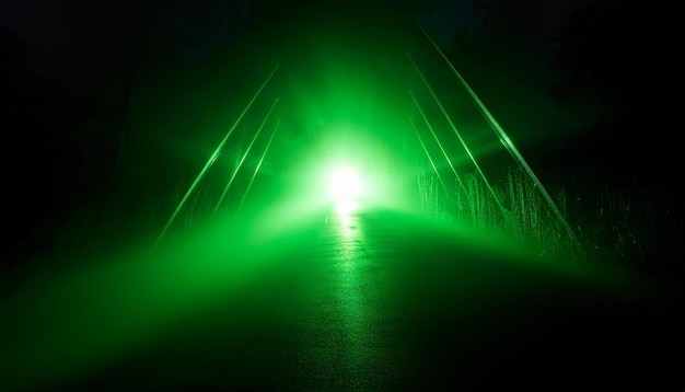 Photo a green light that is lit up with the word  light