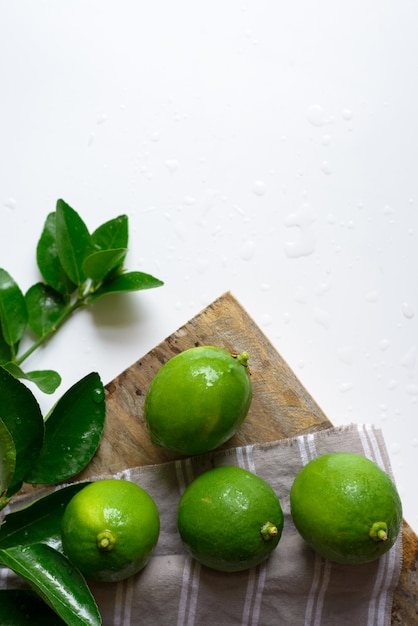 Green lime on white background