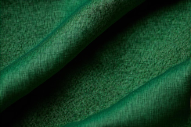 Green linen fabric texture on green highly detailed texture surface