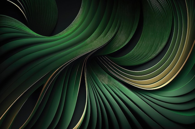 Green lines abstract background Illustration AI Generative