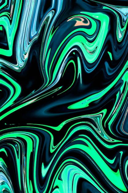 Green liquid marble background DIY flowing texture experimental art