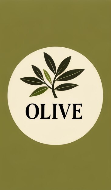 Photo a green logo for olive oil is shown on a green background