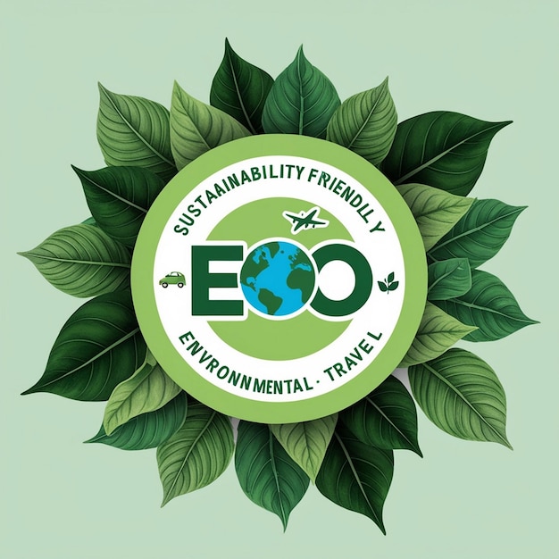 Photo a green logo with a green background that says eco friendly