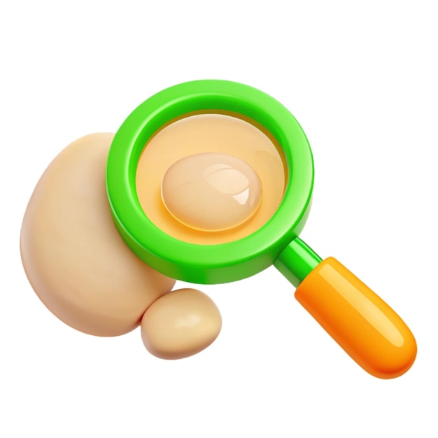 a green magnifying glass with a magnifying glass on top of it