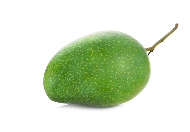 Green mango isolate on white background