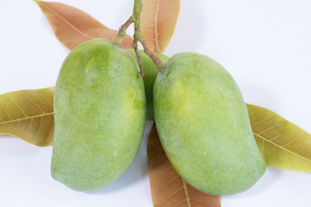 Green Mango with Leaves