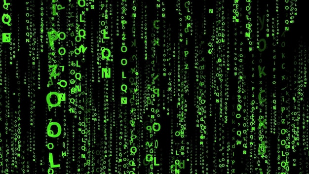 Green matrix background with numbers and the word matrix on it