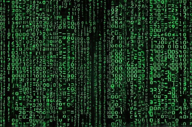 Photo green matrix style digital code background