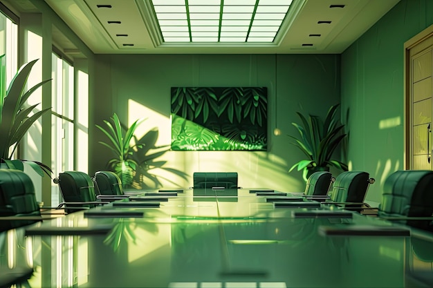 Photo green meeting room interior