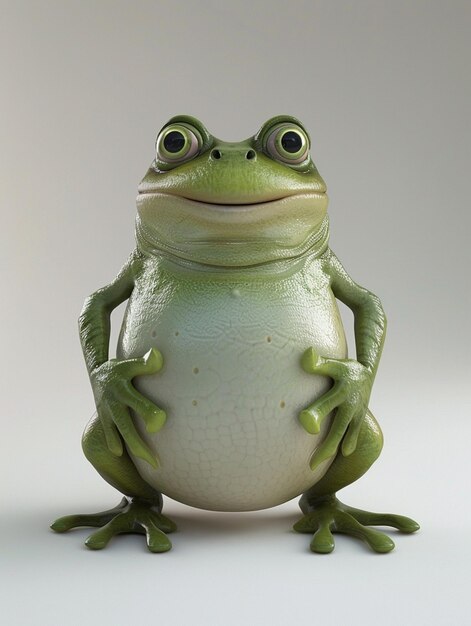 Photo a green monster frog with a happy face